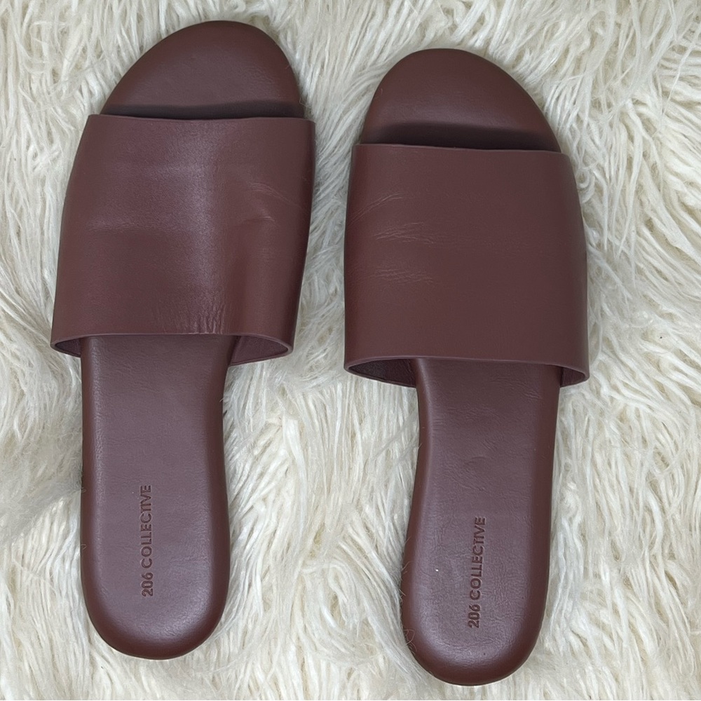 206 Collective Brown Casual Slides